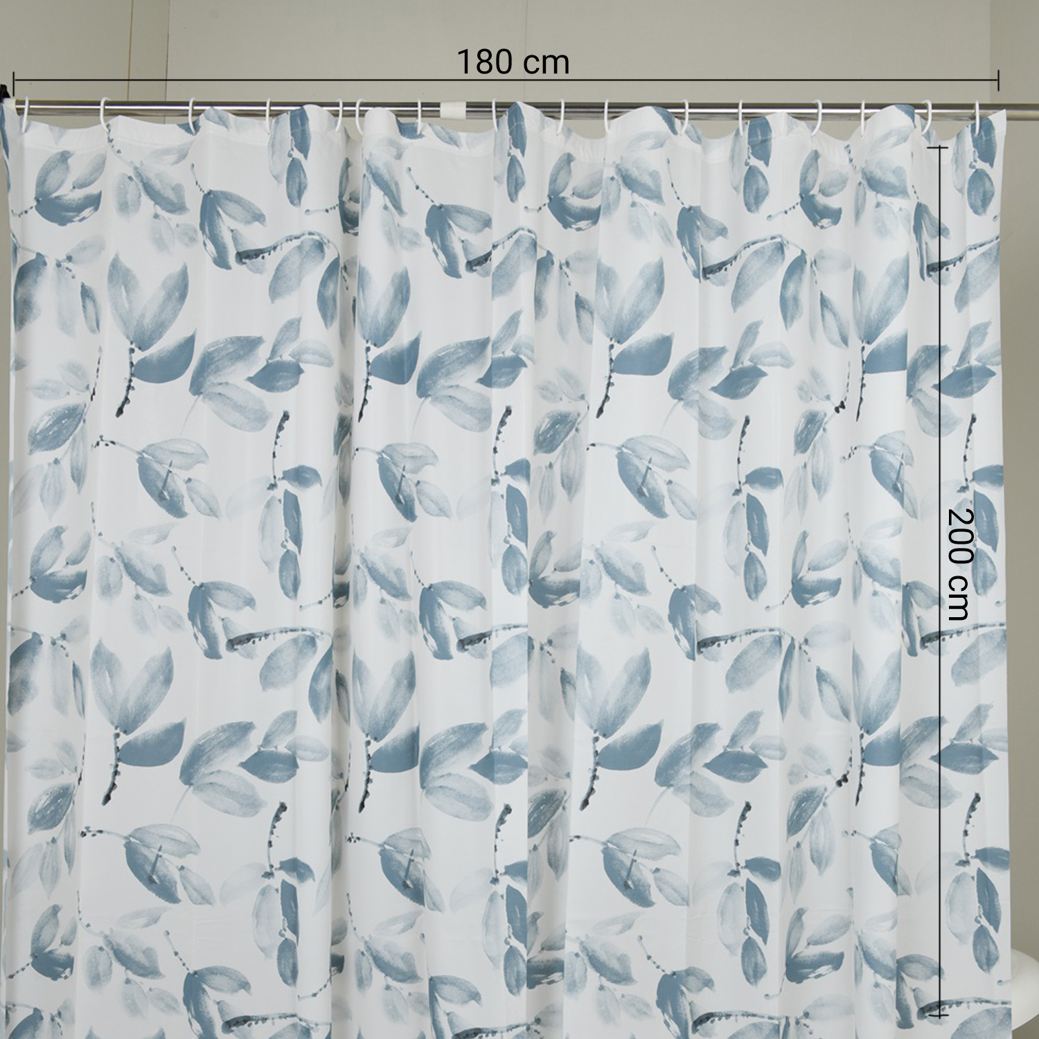 gedy-hojas-rideau-de-douche-180x200-blanc-bleu image 2