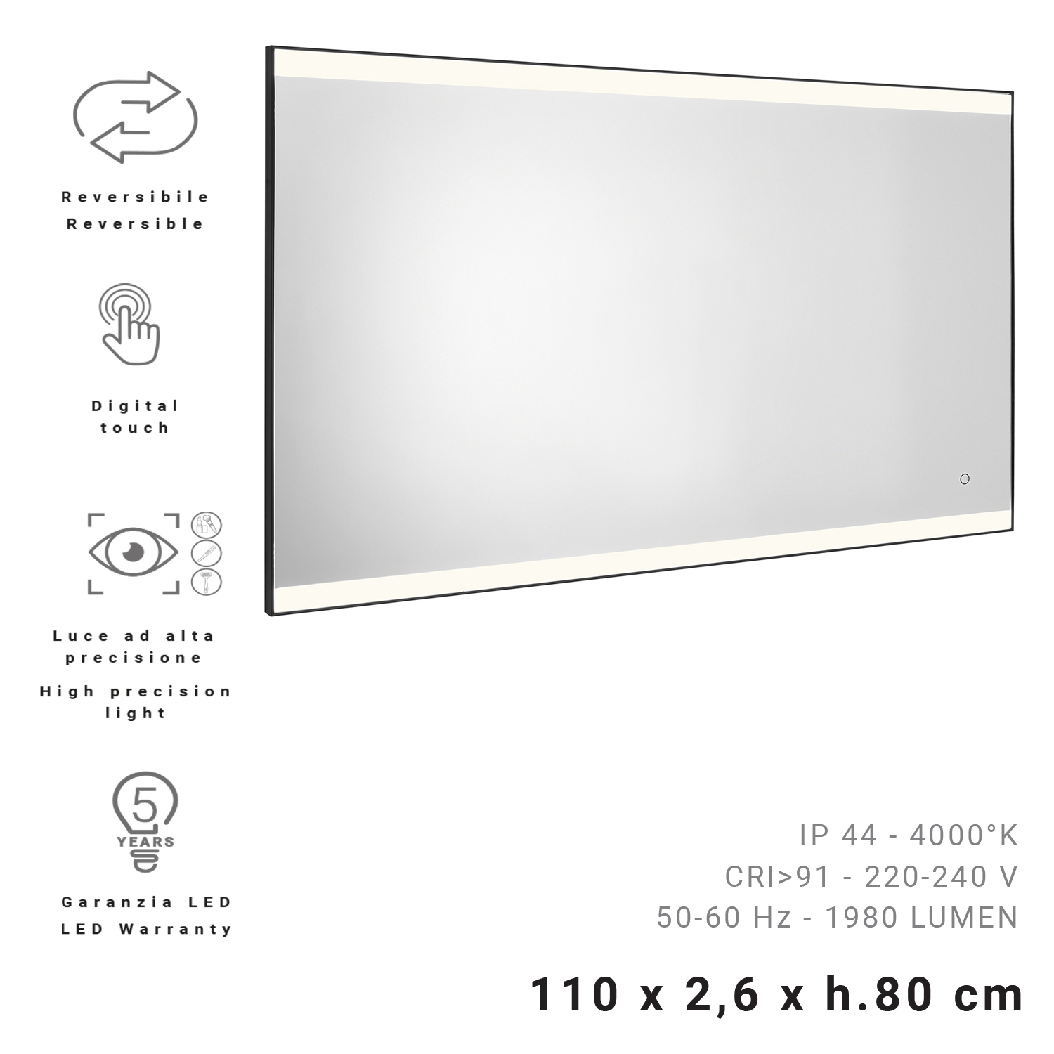 gedy-jeff-miroir-led-80x110-salle-de-bain image 3