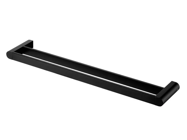 bisk-futura-black-double-barre-fixe-610-porte-serviettes-noir-61-cm image 1
