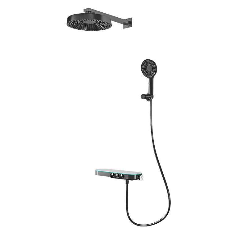 hudor-pernesse-ensemble-de-douche-encastr-e-cascade-gun-metal-thermostatique image 1