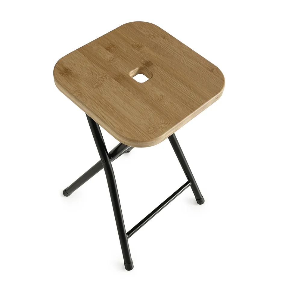 gedy-kenta-tabouret-repliable-naturel-noir-mat image 1