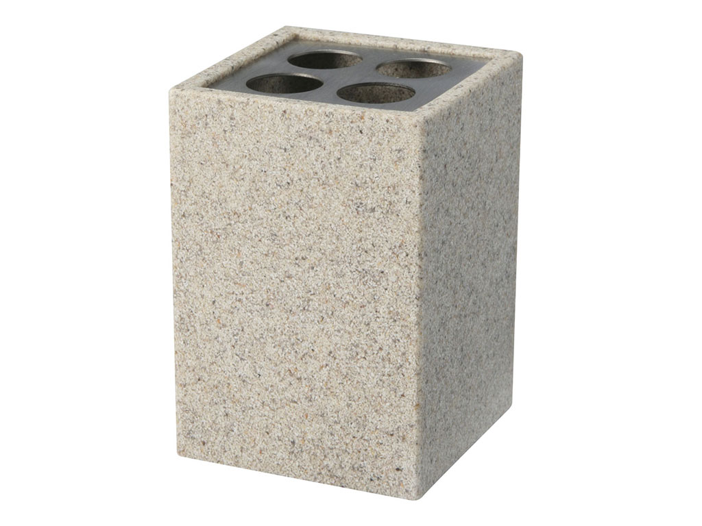 bisk-sand-porte-brosses-dents-beige-salle-de-bain image 1
