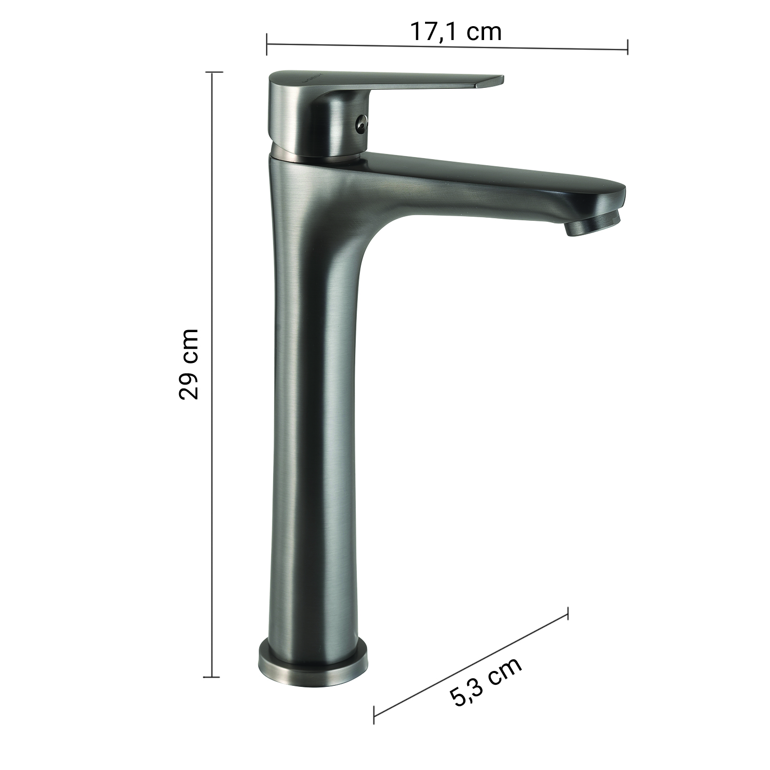 gedy-como-mitigeur-lavabo-haut-gun-metal-vasque image 2