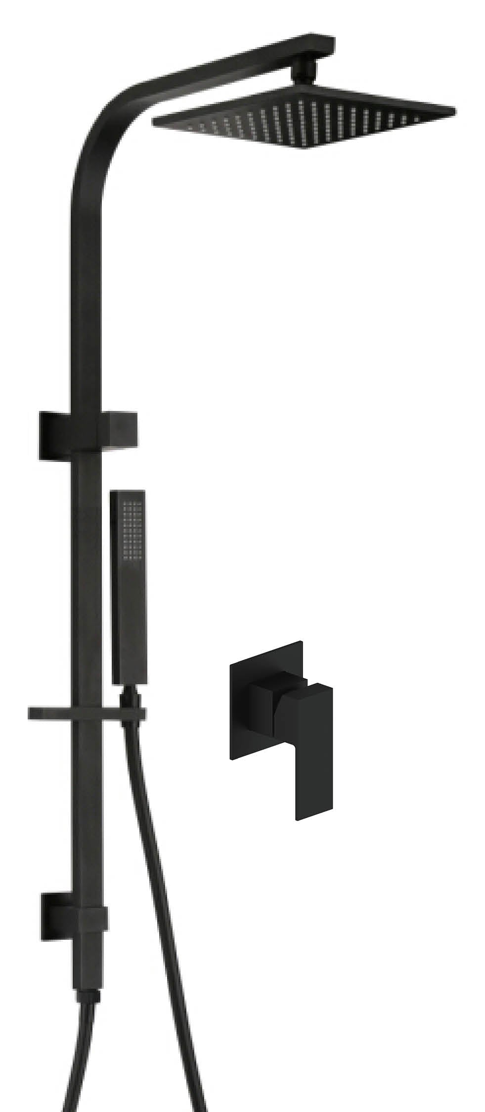 hudor-alph-e-colonne-douche-encastr-e-noir-mat-pluie image 1