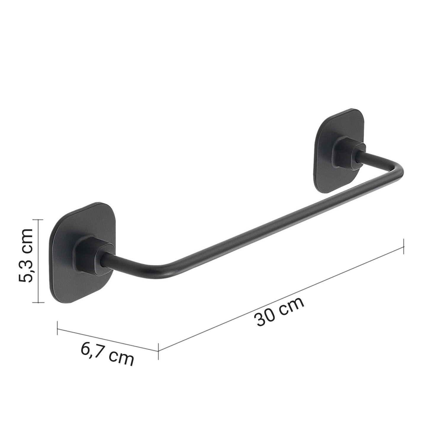 gedy-teide-porte-serviette-30-cm-noir-mat image 2