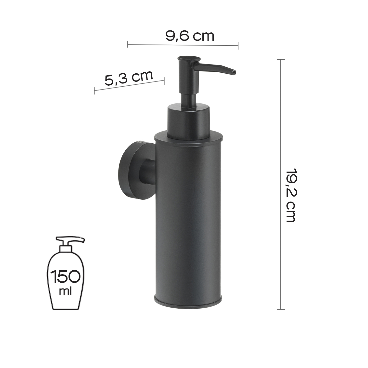 gedy-seal-distributeur-savon-noir-mat image 2