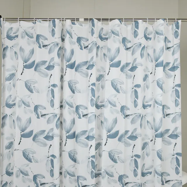 gedy-hojas-rideau-de-douche-180x200-blanc-bleu image 1