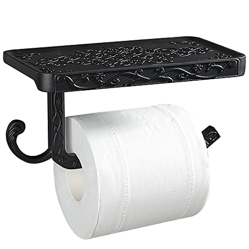 gricol-porte-rouleau-papier-toilette-mural-noir-vintage-avec-tablette image 7