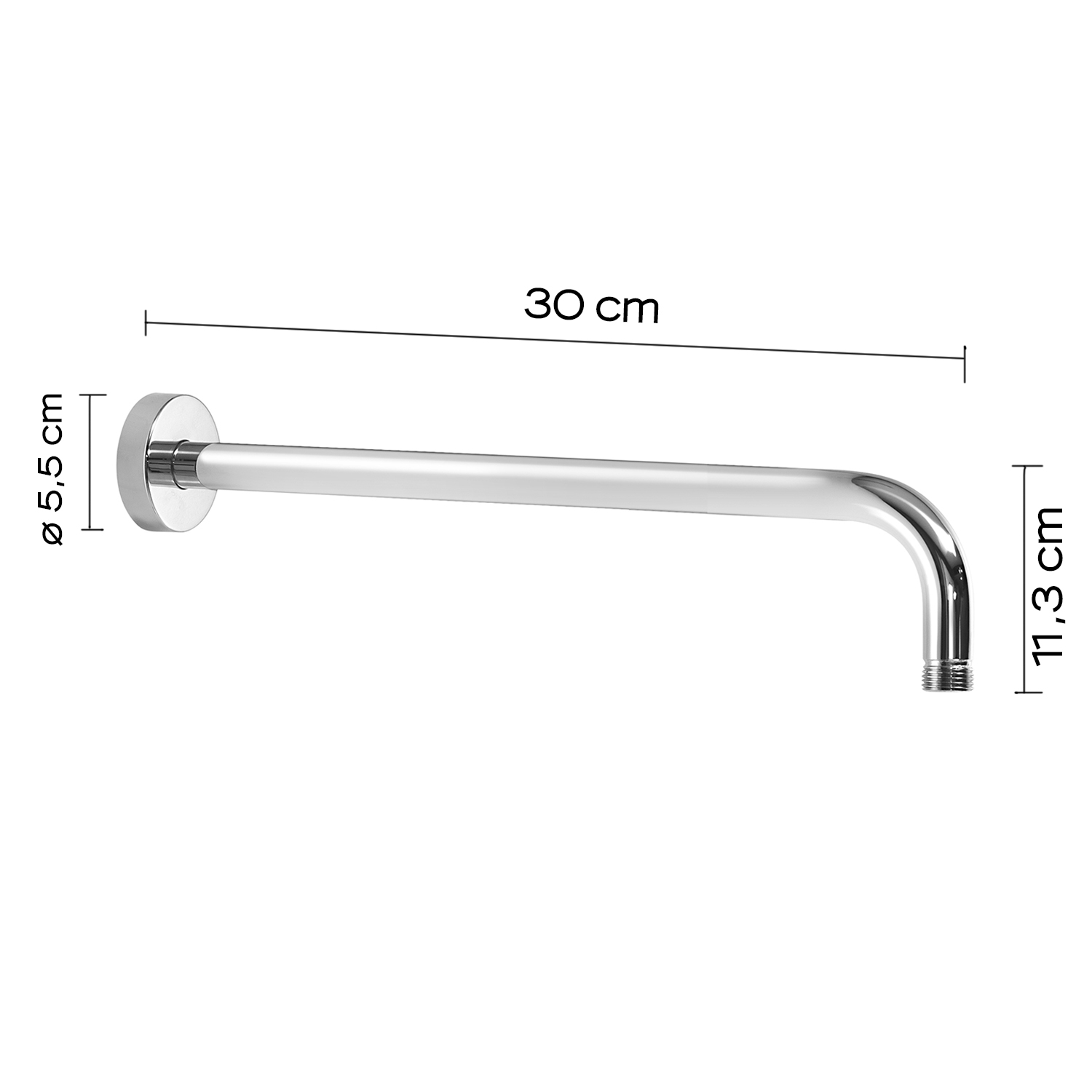 gedy-tube-star-30-00-bras-de-douche-chrome-30-cm image 2
