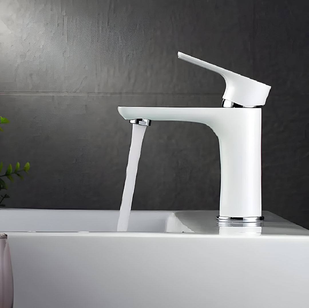 hudor-argolide-robinet-lavabo-blanc-mat-laiton image 5