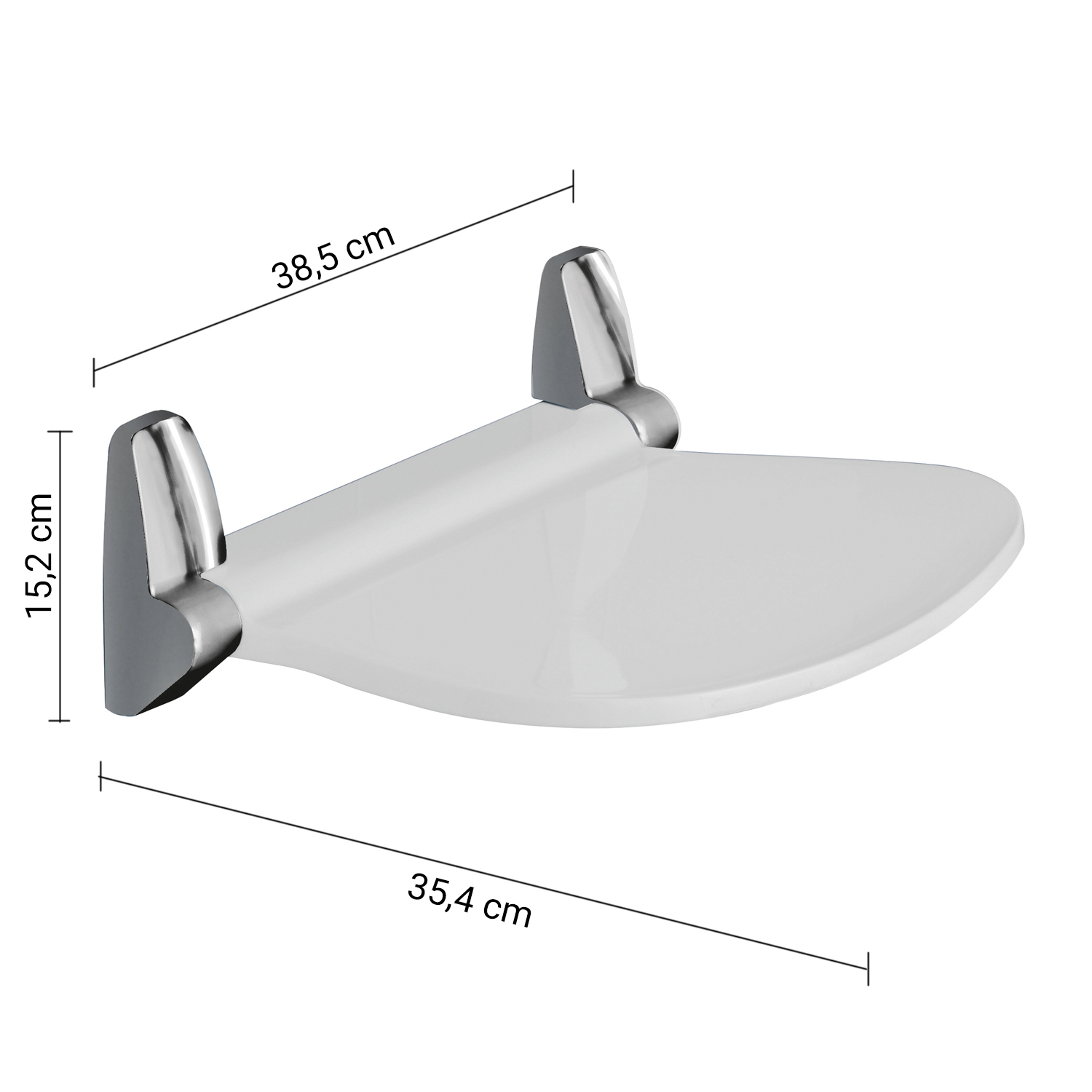 gedy-sound-si-ge-de-douche-repliable-blanc-chrome image 2
