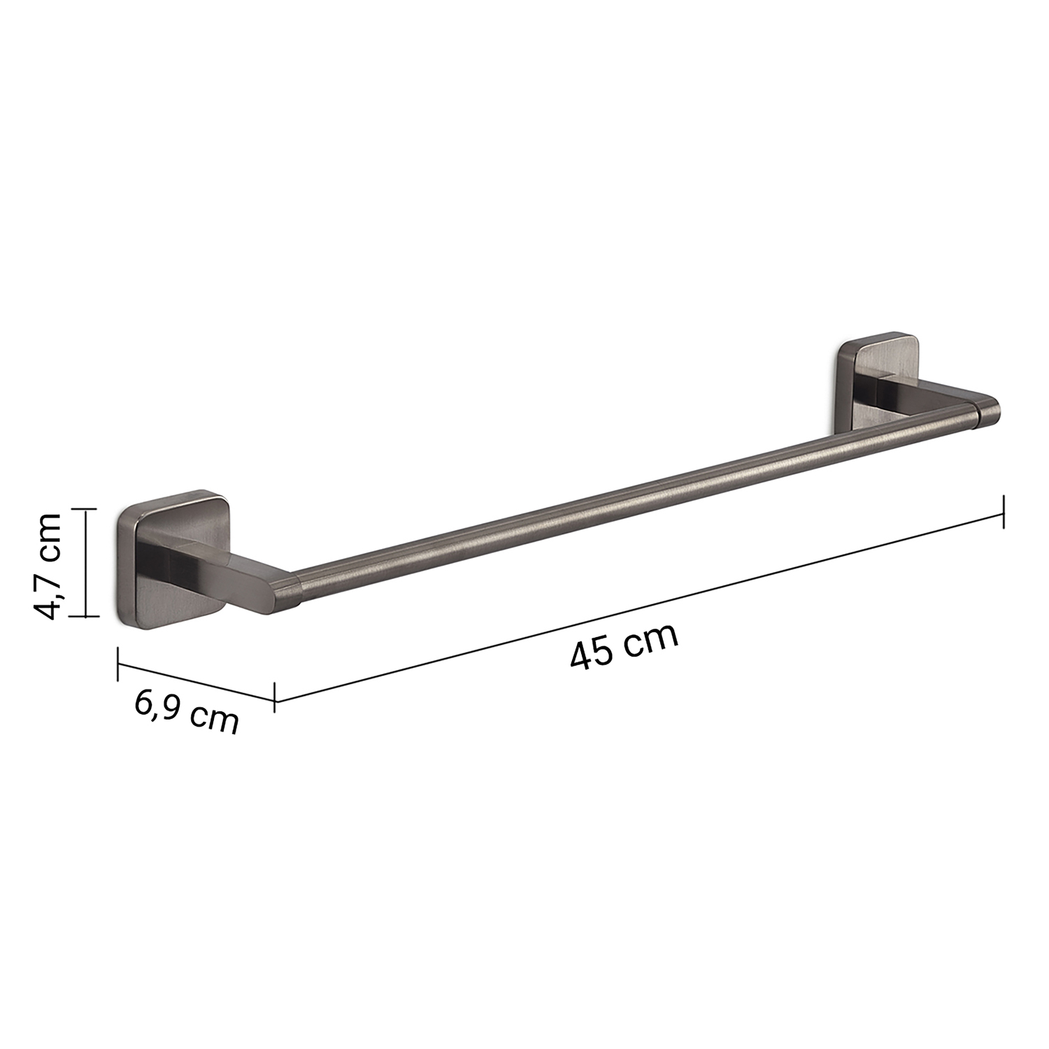 gedy-tonga-porte-serviette-45-cm-gun-metal image 2