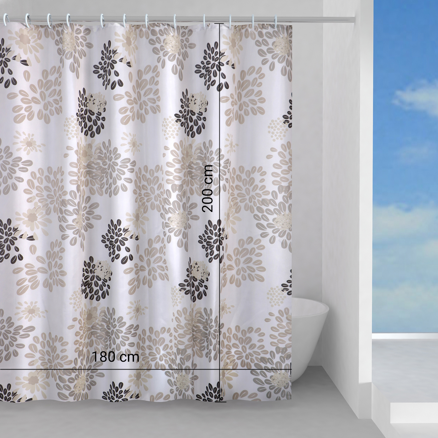 gedy-caff-rideau-de-douche-180x200-cm-beige-marron image 2