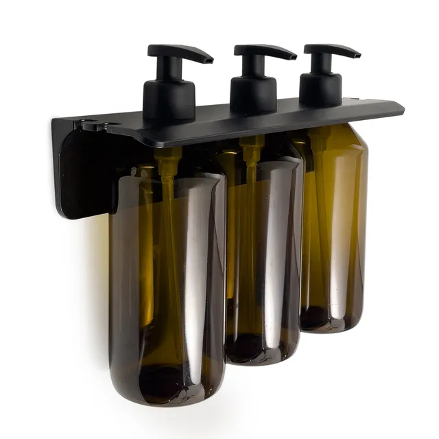 gedy-grouper-porte-flacon-triple-douche-noir-mat image 1