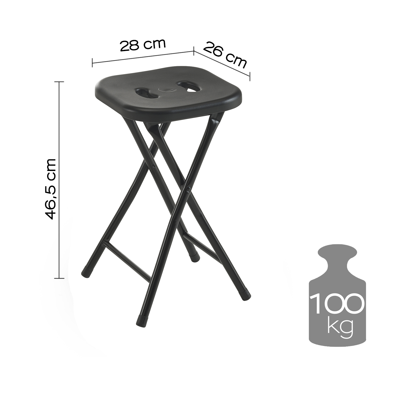 gedy-co76-tabouret-repliable-noir-mat image 2