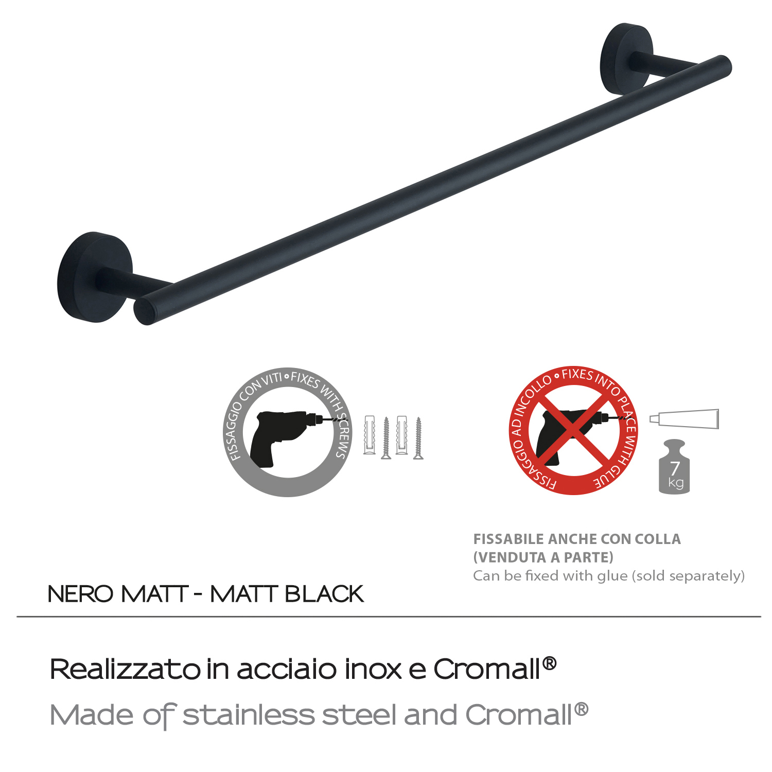 gedy-eros-porte-serviettes-60-cm-noir-mat image 4