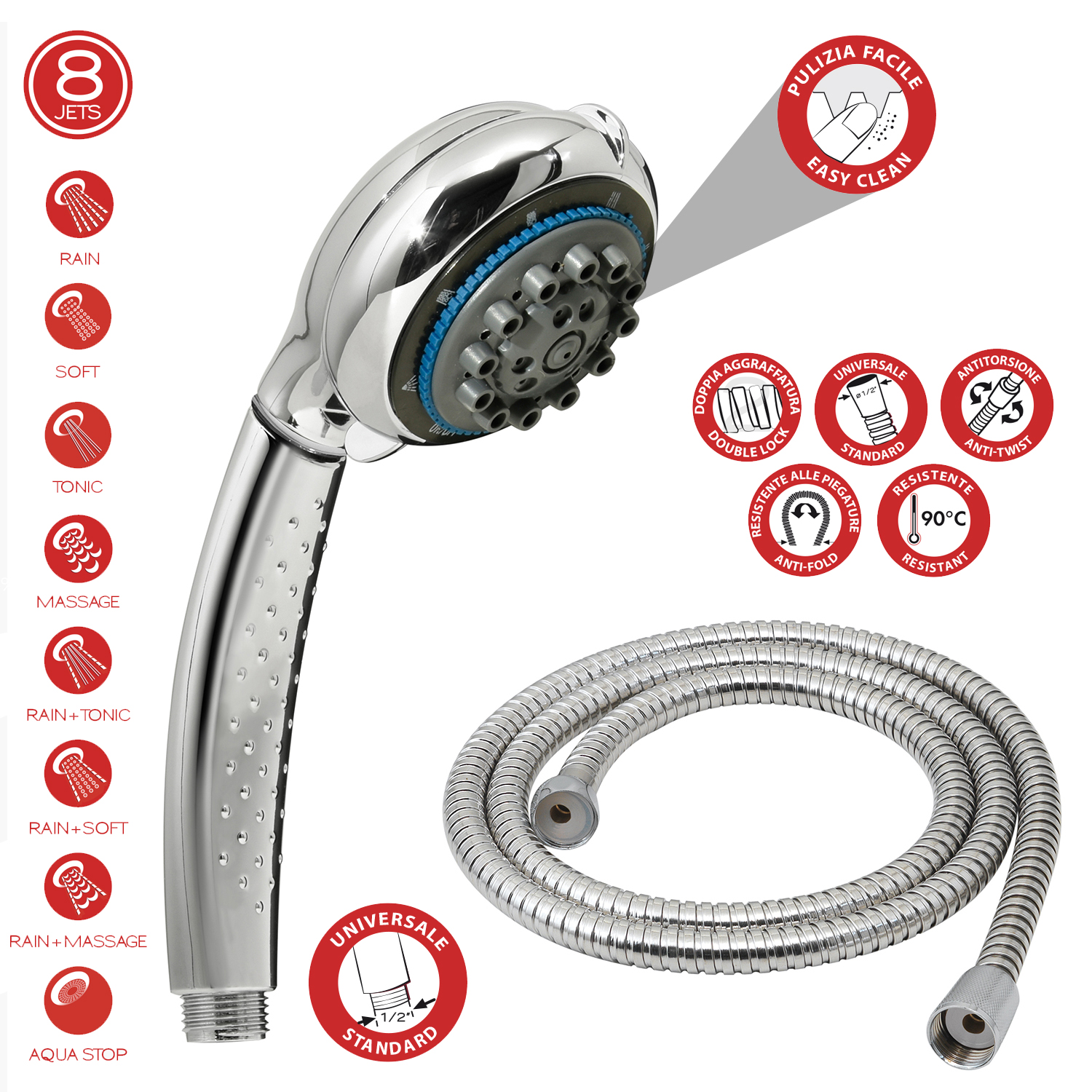gedy-kit-de-douche-douchette-8-jets-chrome image 3