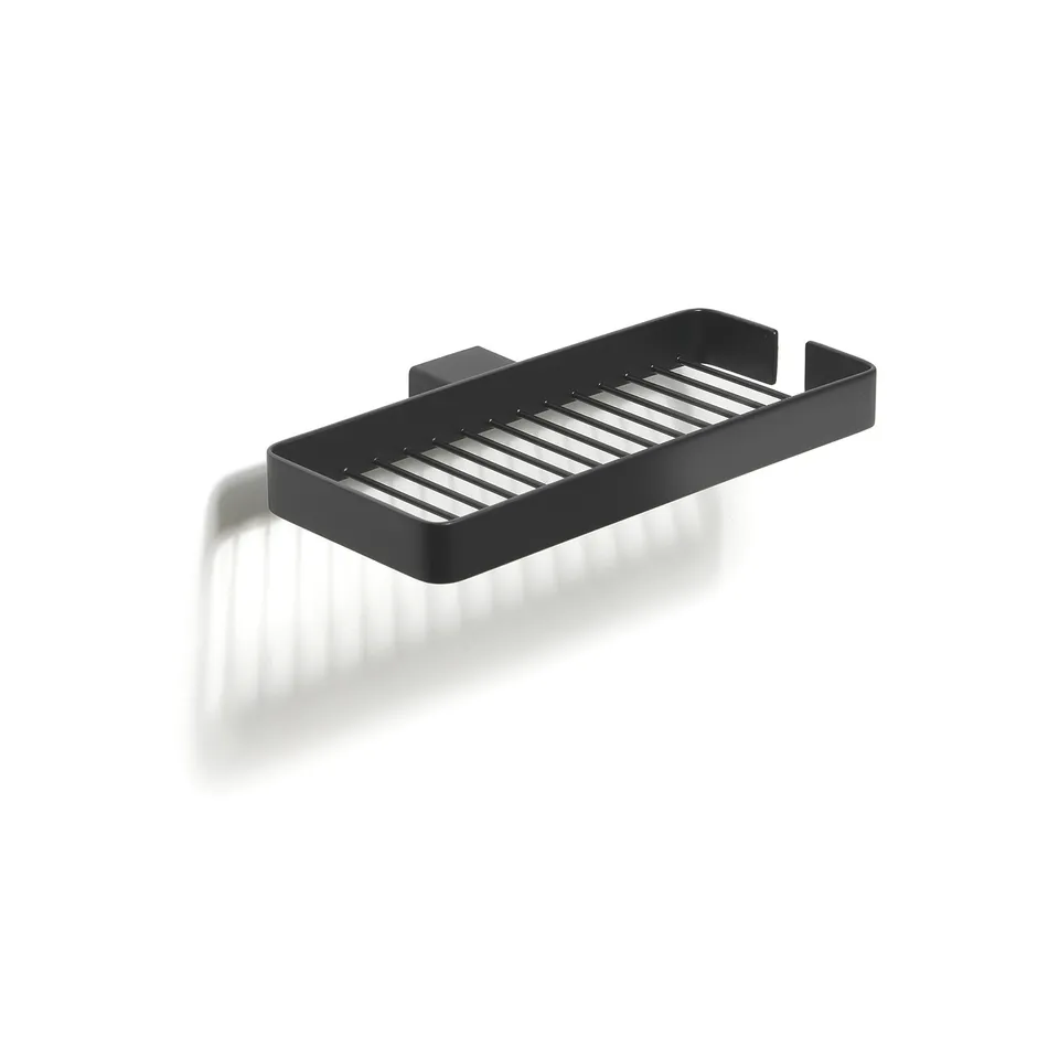 gedy-lounge-porte-objets-double-fil-douche-noir-mat image 1