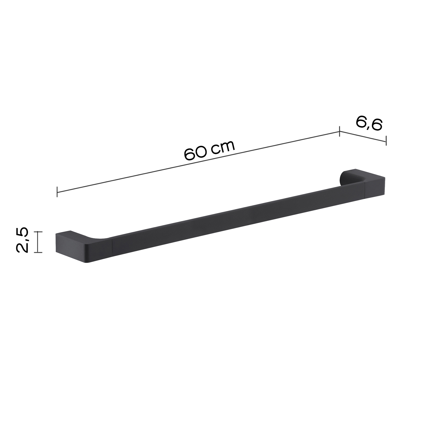 gedy-pirenei-porte-serviette-60-cm-noir-mat image 2