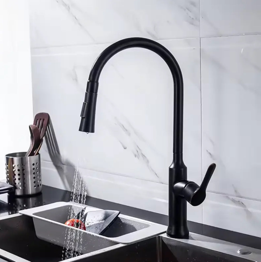 hudor-essential-k0625a-mitigeur-cuisine-noir-mat-douchette image 2