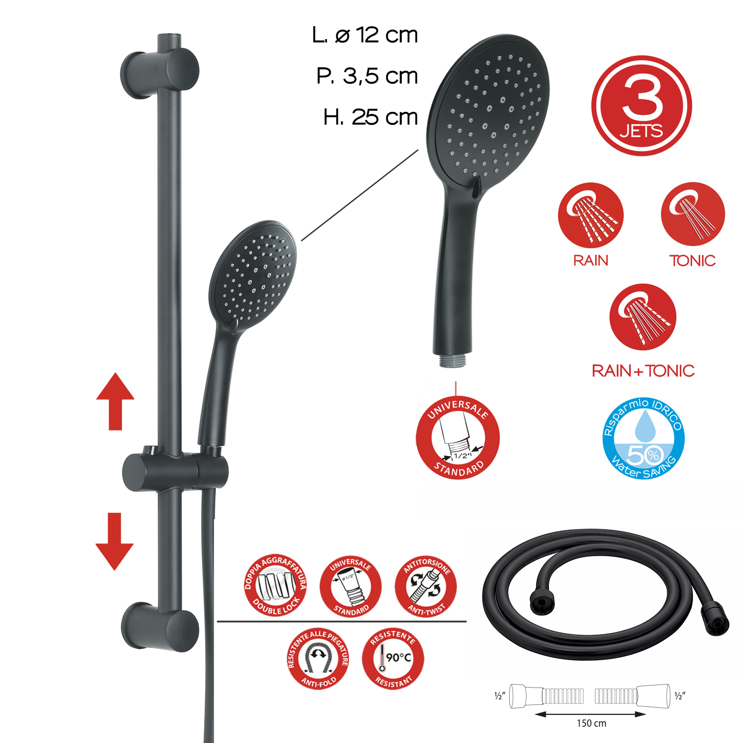 gedy-ensemble-de-douche-5-jets-barre-r-glable-noir-mat image 3