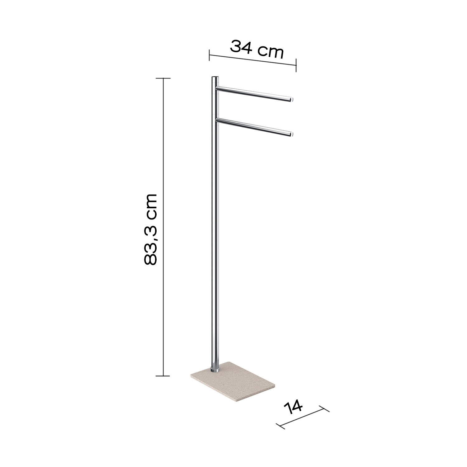 gedy-trilly-porte-serviette-sur-pied-beige image 2