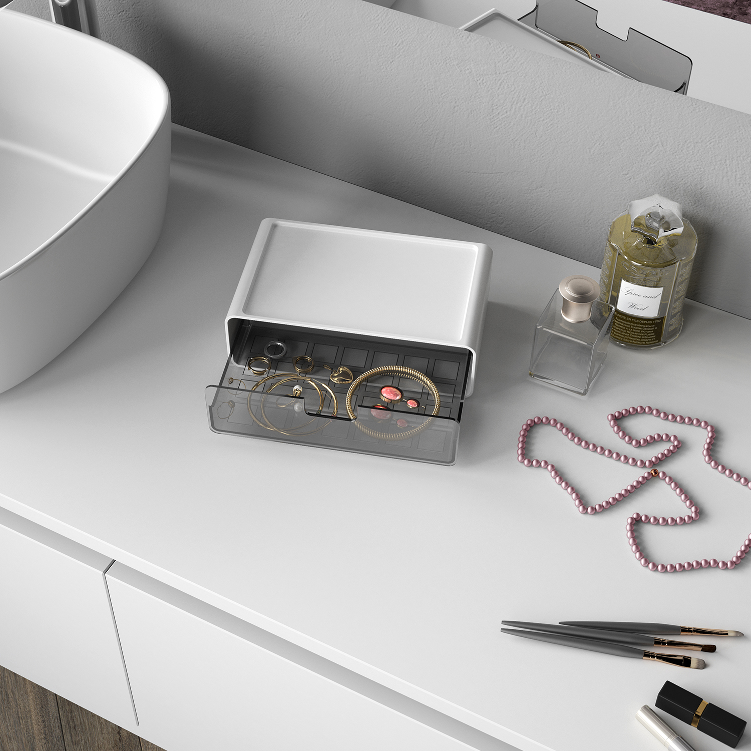 gedy-seventy-bo-te-empilable-blanc-salle-de-bain image 3