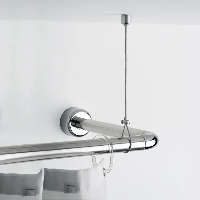 gedy-support-plafond-barre-de-douche-chrome image 1