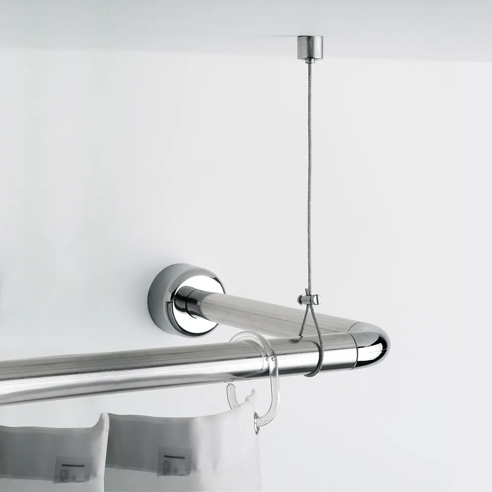 gedy-support-plafond-barre-de-douche-chrome image 1