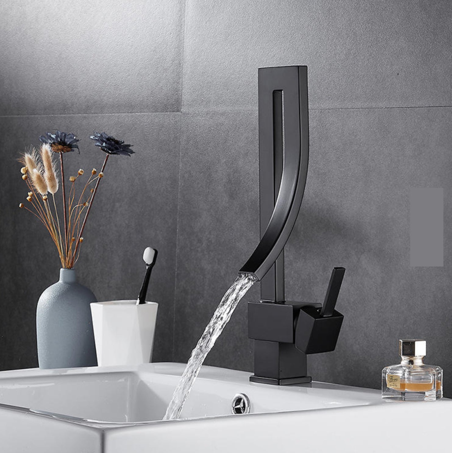 hudor-alph-e-robinet-lavabo-noir-mat-cascade image 7