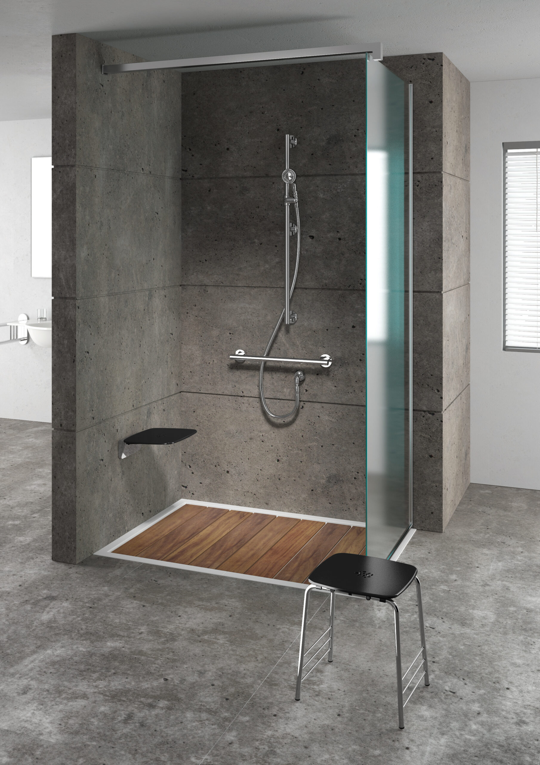 gedy-prima-classe-tabouret-anthracite-chrome-2 image 3