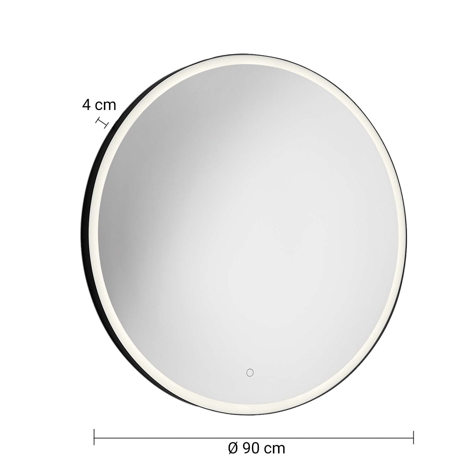 gedy-marc-miroir-rond-90-cm-cadre-noir-mat image 2
