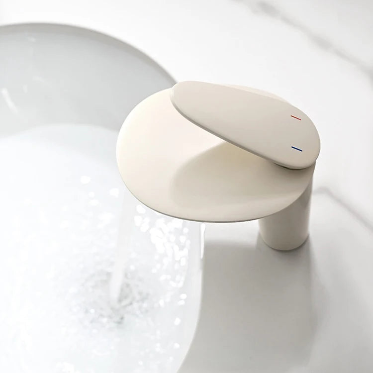 hudor-argolide-9003-robinet-lavabo-blanc-mat-laiton image 1