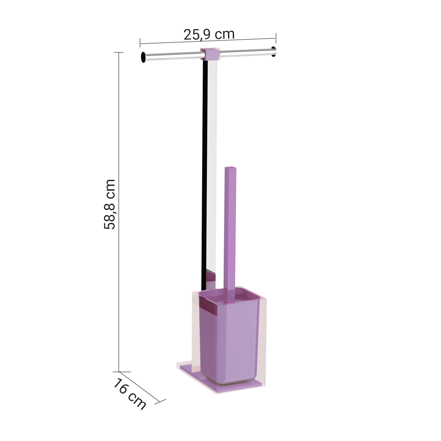 gedy-rainbow-ensemble-porte-papier-brosse-wc-lilas image 2