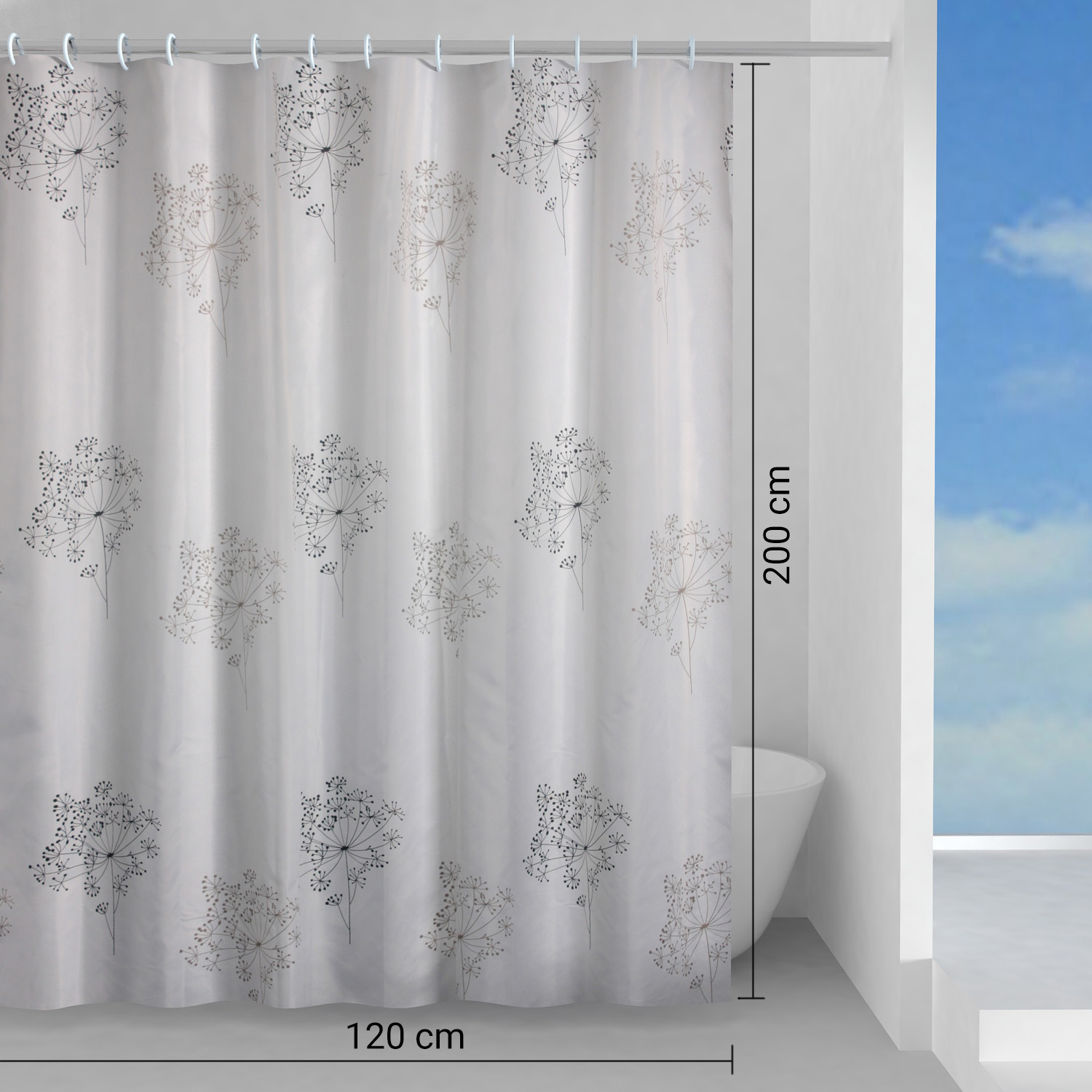 gedy-parfume-rideau-de-douche-120x200-cm-blanc-noir image 2