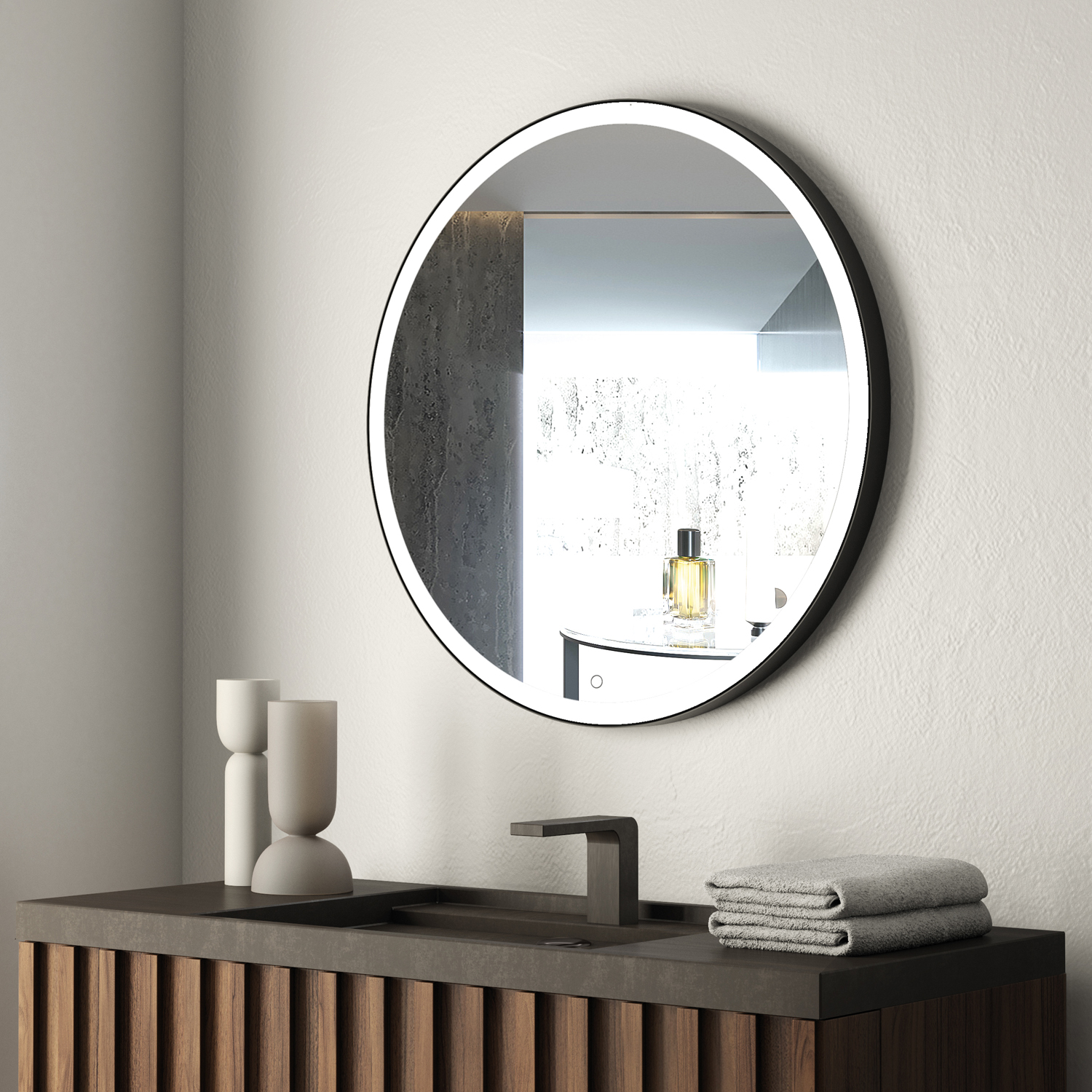 gedy-marc-miroir-rond-90-cm-cadre-noir-mat image 3
