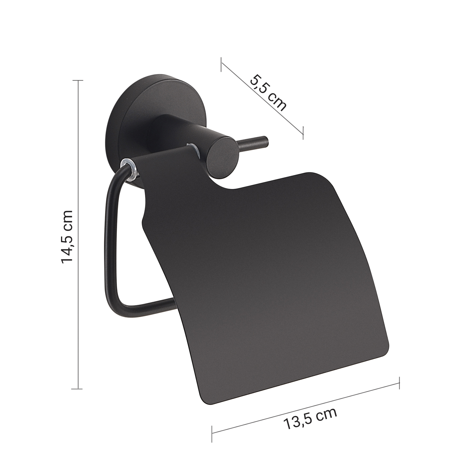 gedy-felce-plus-porte-rouleau-couvercle-noir-mat image 2