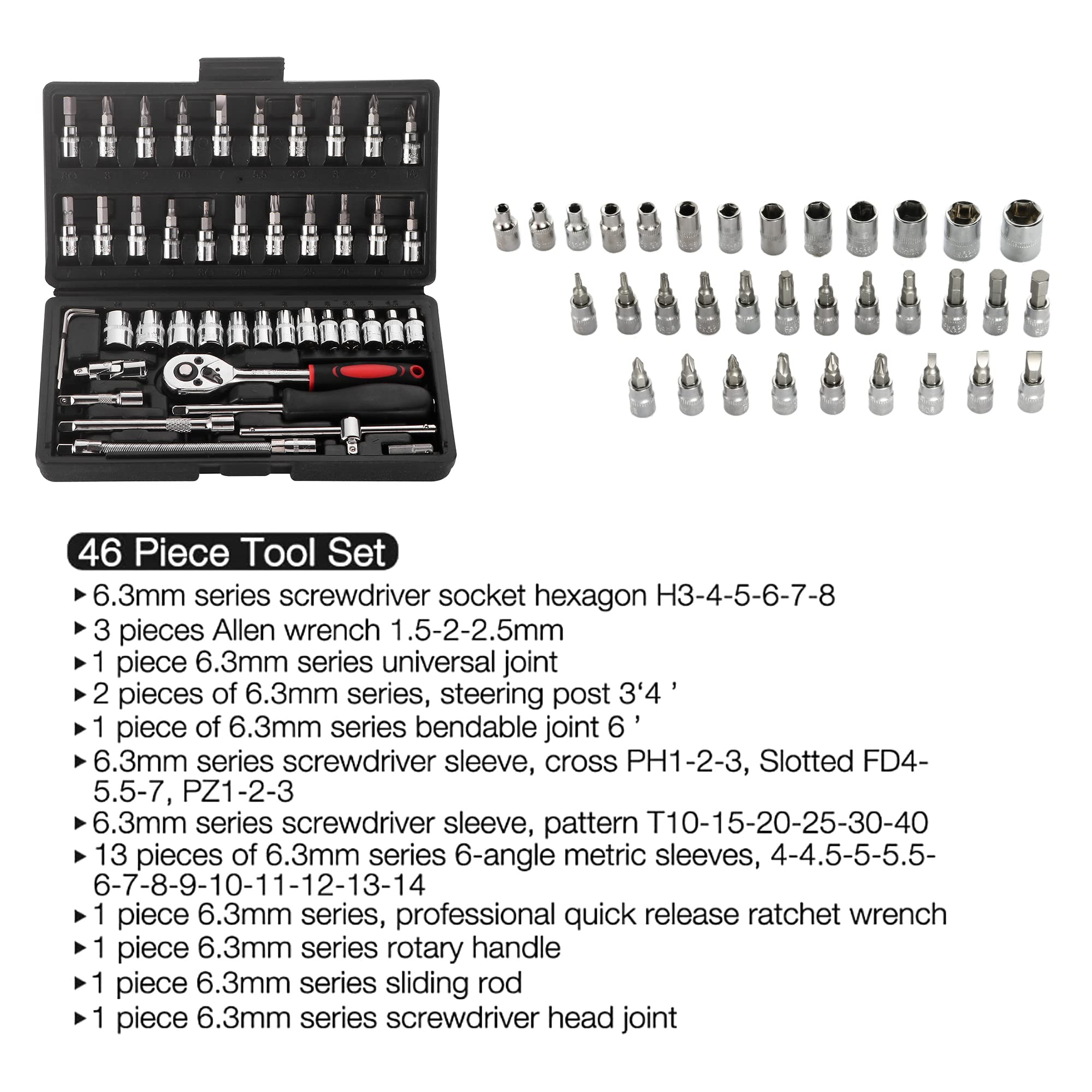 gricol-coffret-douilles-46-pi-ces-bo-te-outils-noir-chrome-vanadium image 3