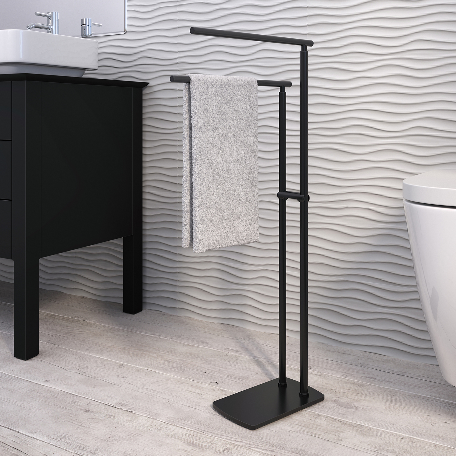 gedy-florida-porte-serviettes-sur-pied-noir-mat image 3