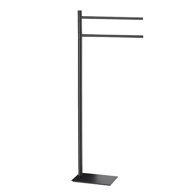 gedy-trilly-porte-serviettes-sur-pied-noir-salle-de-bain image 1
