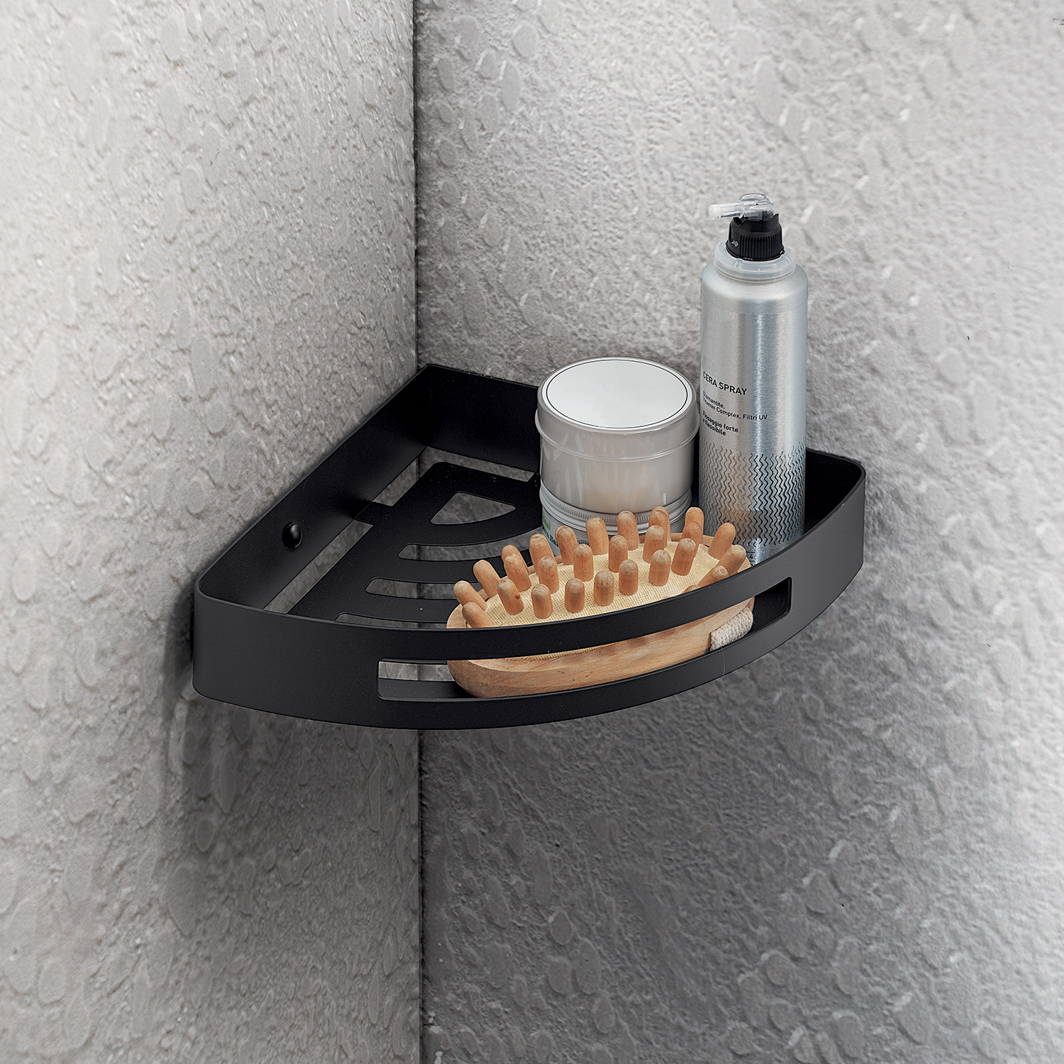 gedy-nerva-tag-re-angle-douche-noir-mat-porte-objets image 3