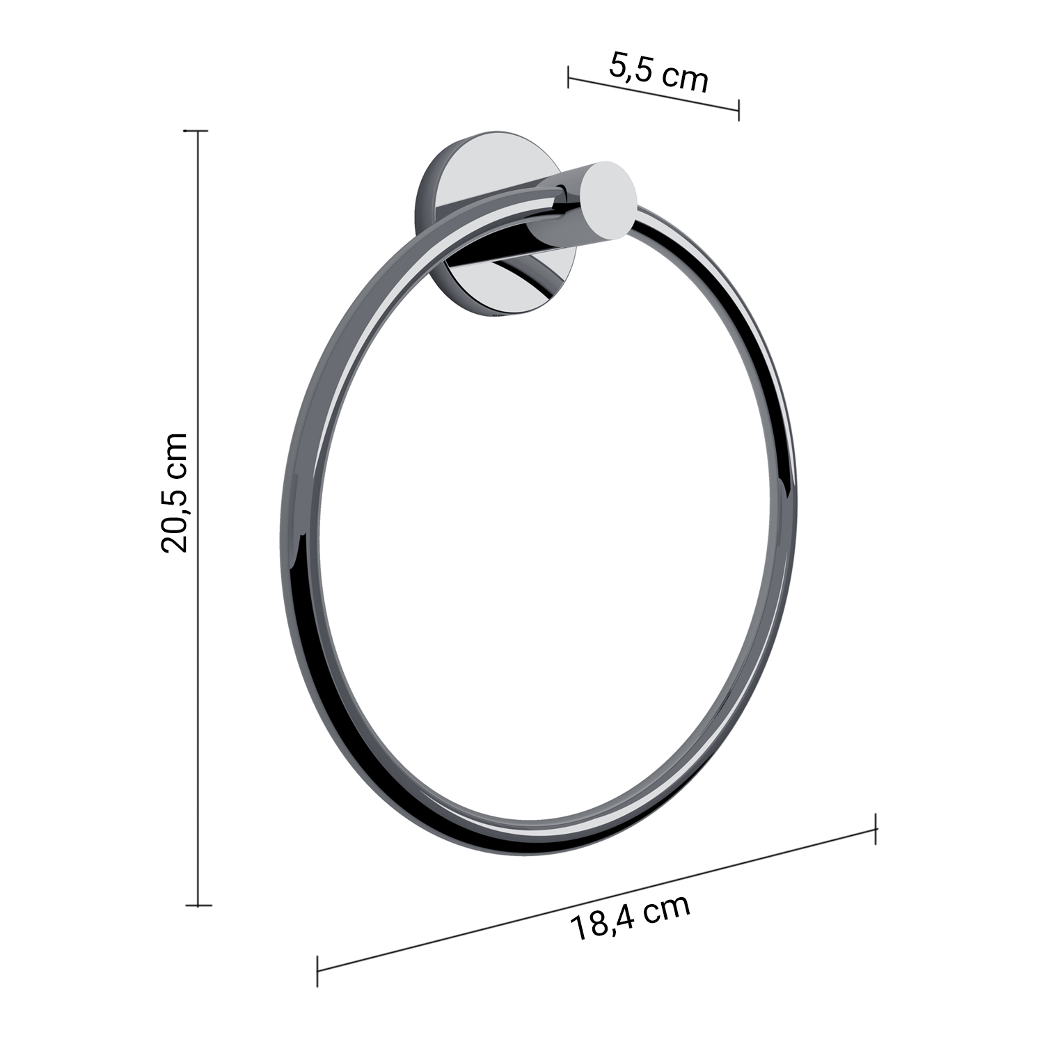 gedy-felce-plus-anneau-porte-serviette-chrome image 2