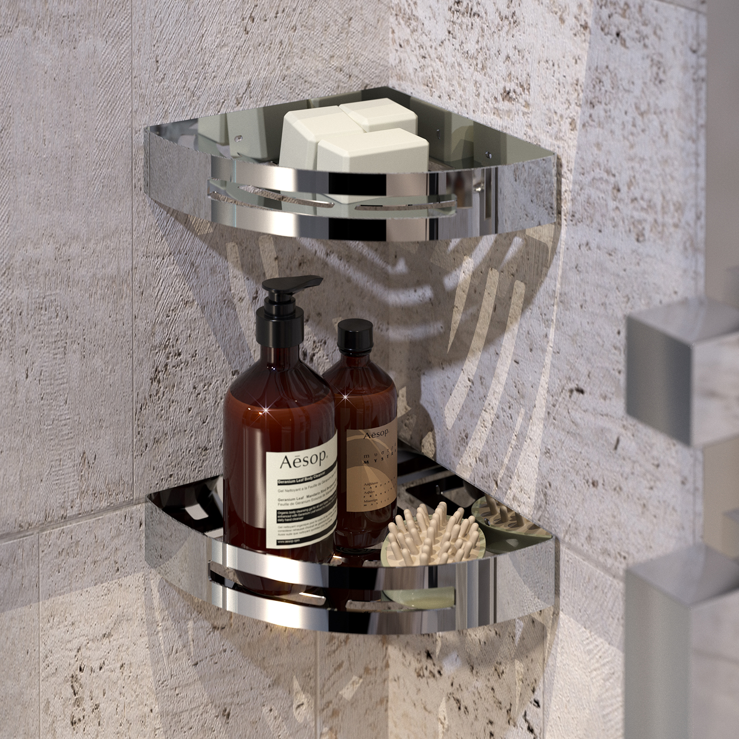 gedy-nerva-porte-objets-douche-d-angle-poli image 3