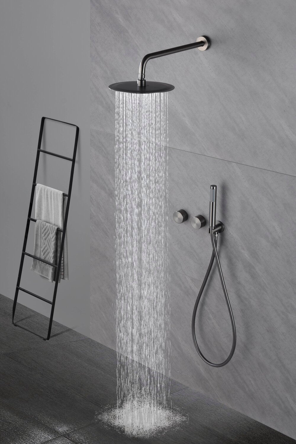 hudor-permesse-sc64-douche-encastr-e-gun-metal-400-mm image 3