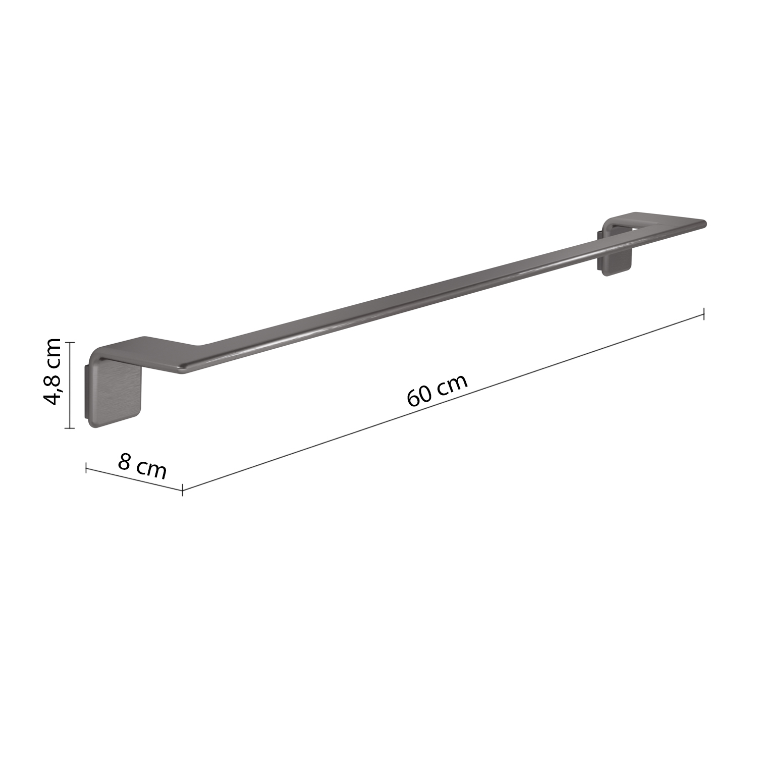 gedy-il-giglio-porte-serviette-mural-60-cm-gun-metal image 2