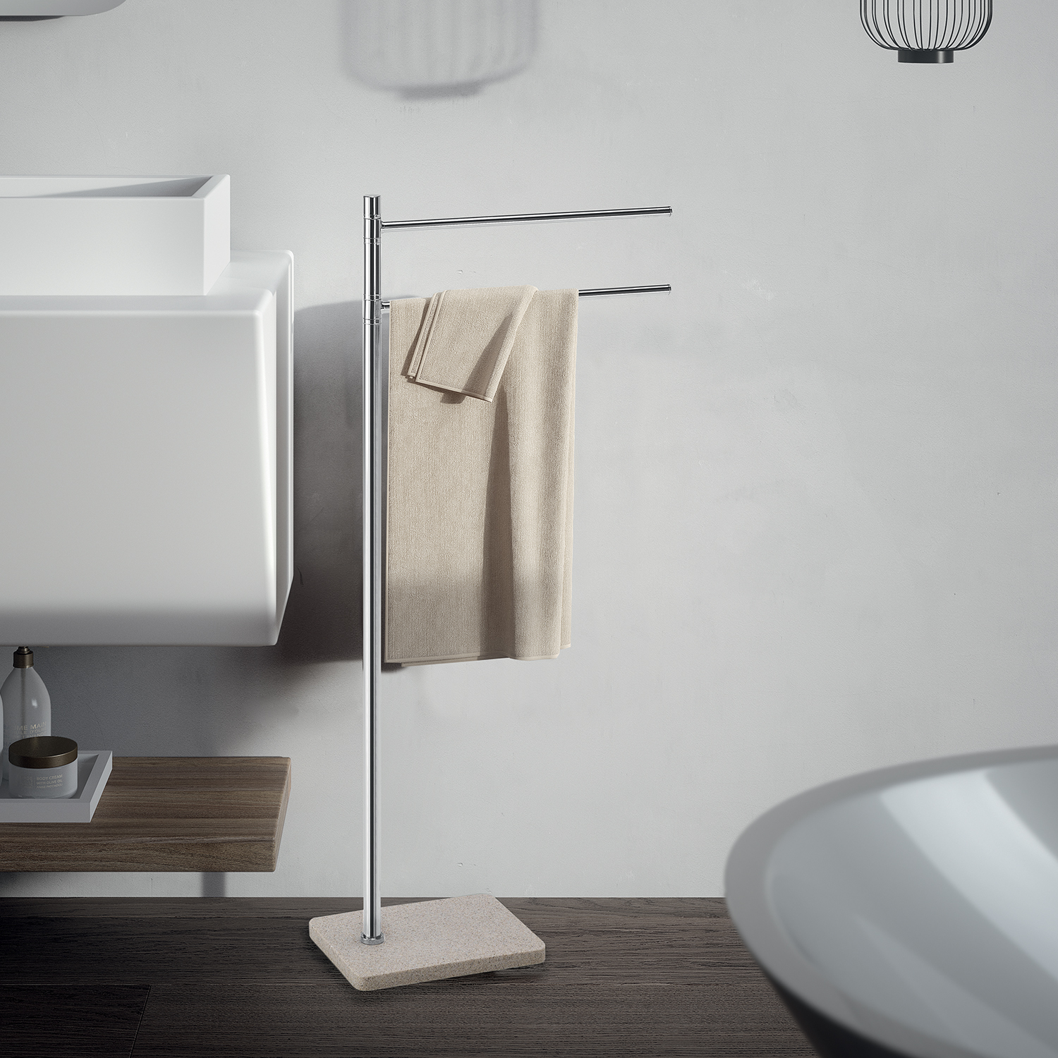 gedy-art-ensemble-wc-porte-papier-brosse-beige image 3