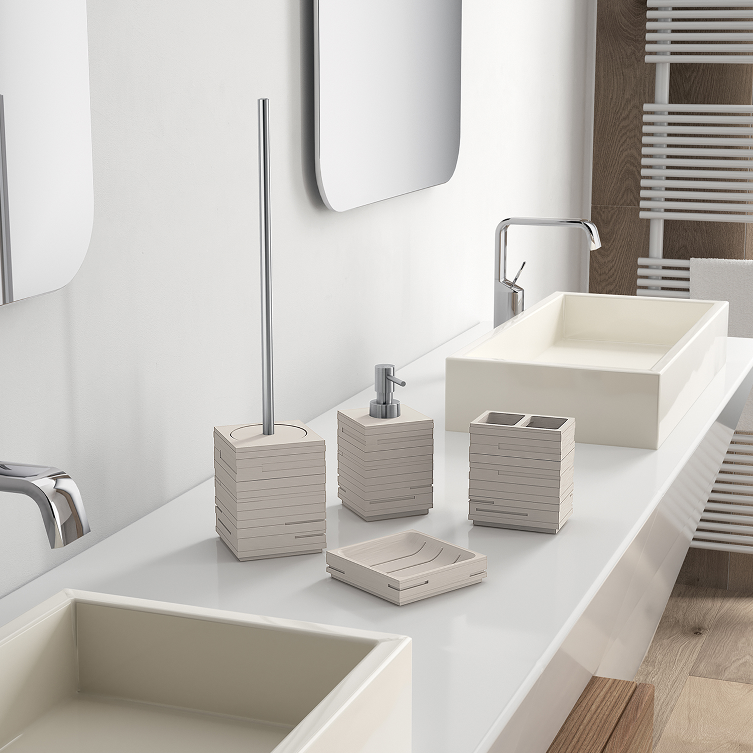 gedy-quadrotto-porte-brosse-dents-gris-poser-2 image 3
