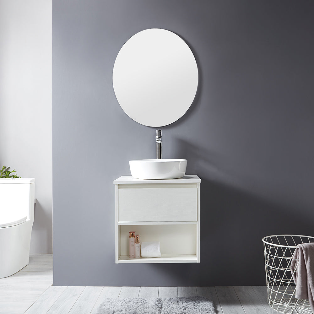 hudor-essential-c200624-meuble-salle-de-bain-suspendu-blanc image 1