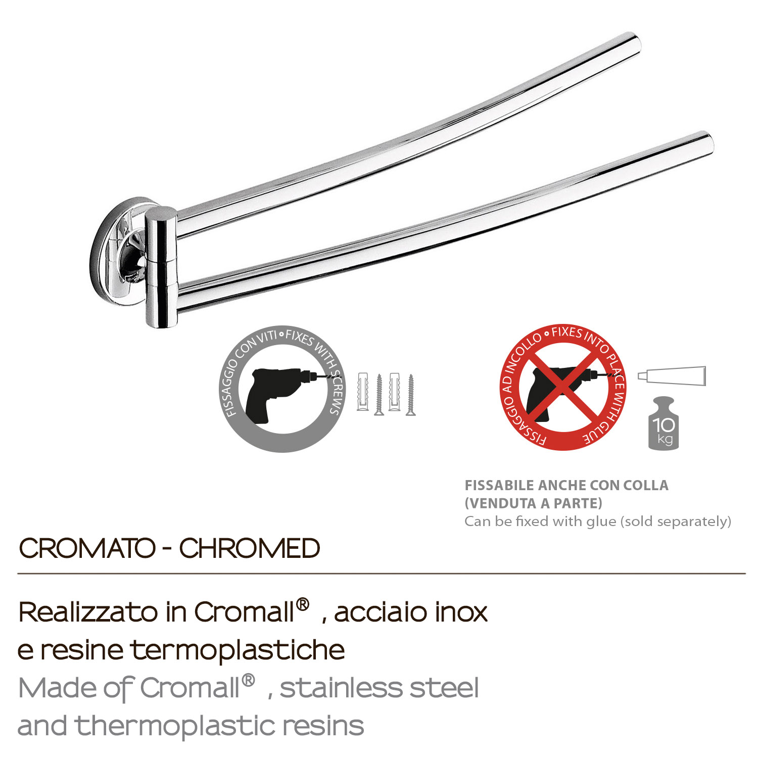 gedy-vermont-pro-porte-serviette-r-glable-chrome image 5