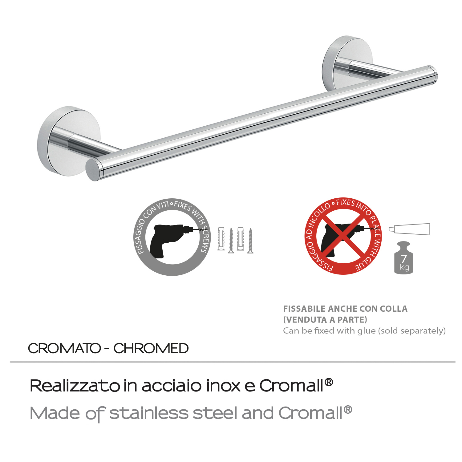 gedy-eros-porte-serviette-35-cm-chrome-mural image 5